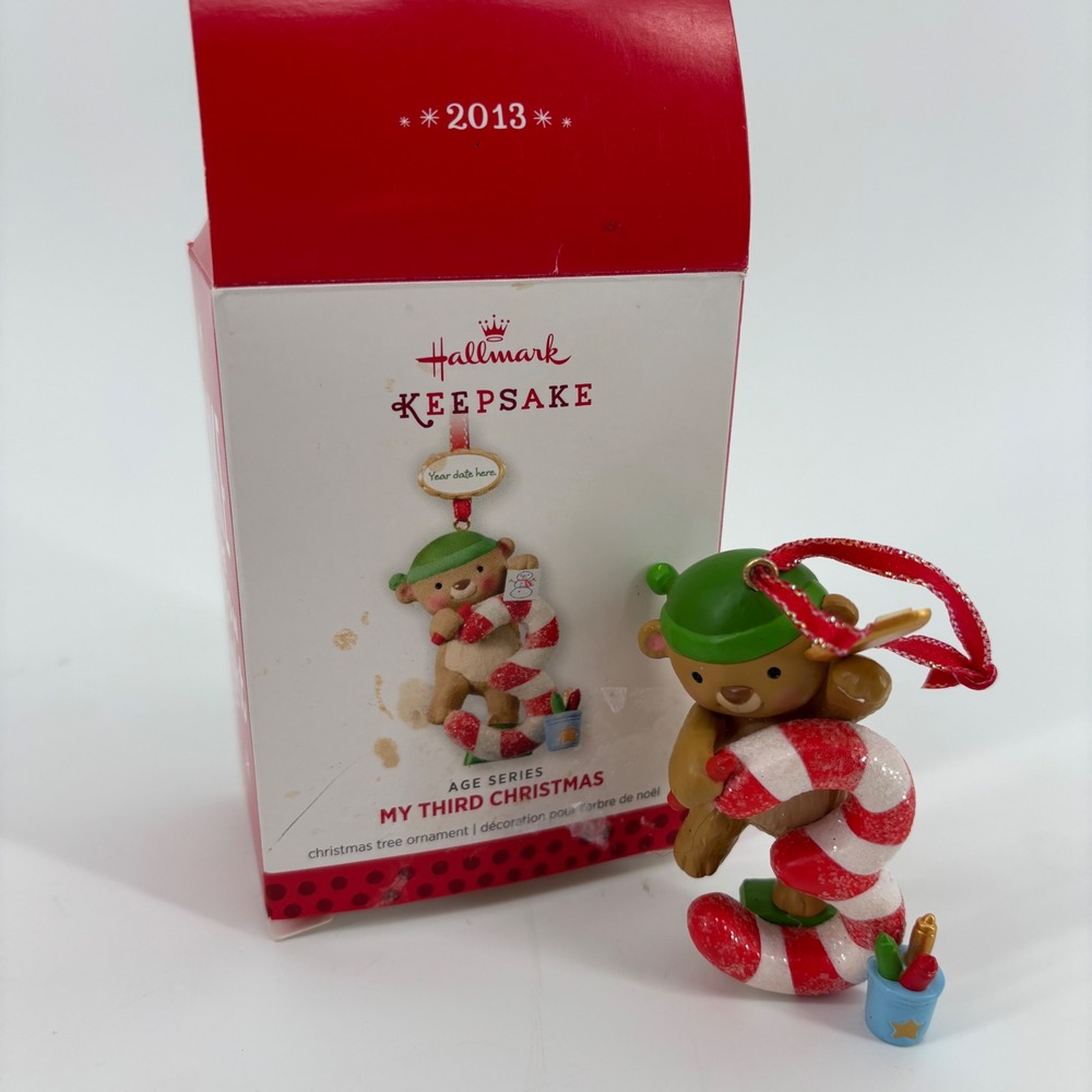 Hallmark Childhood Memories Ornament My Third Christmas Bear 2013 Keepsake‎